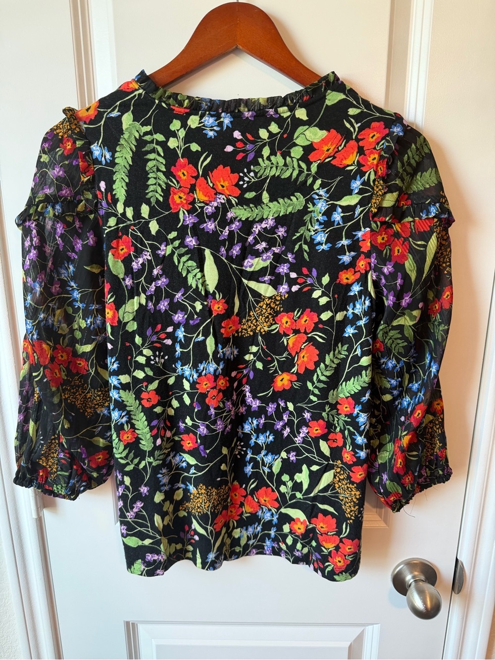 Anthropologie Maeve Jacquin Peasant Floral Blouse - Picture 3 of 5